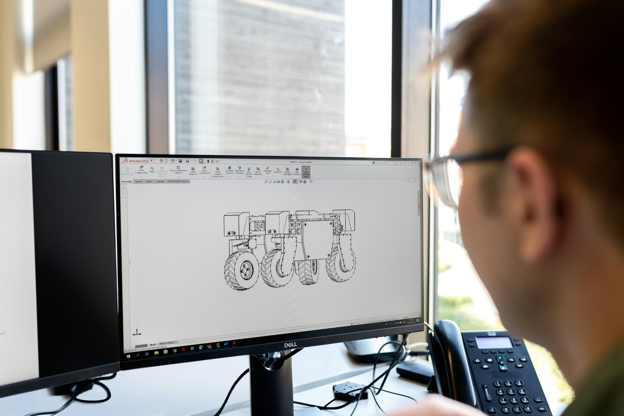 Engineer working with a CAD model